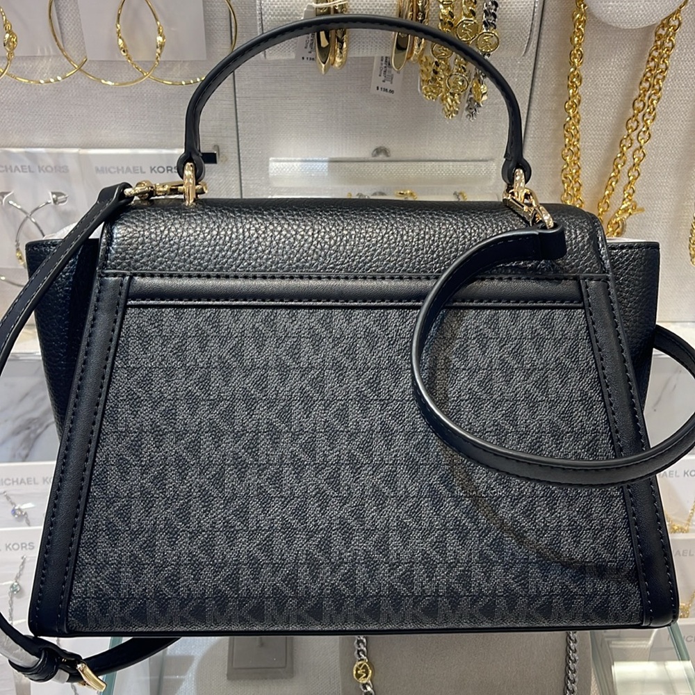 Michael Kors Whitney Medium Leather Flap Signature Satchel Shoulder Crossbody - Picture 5 of 16